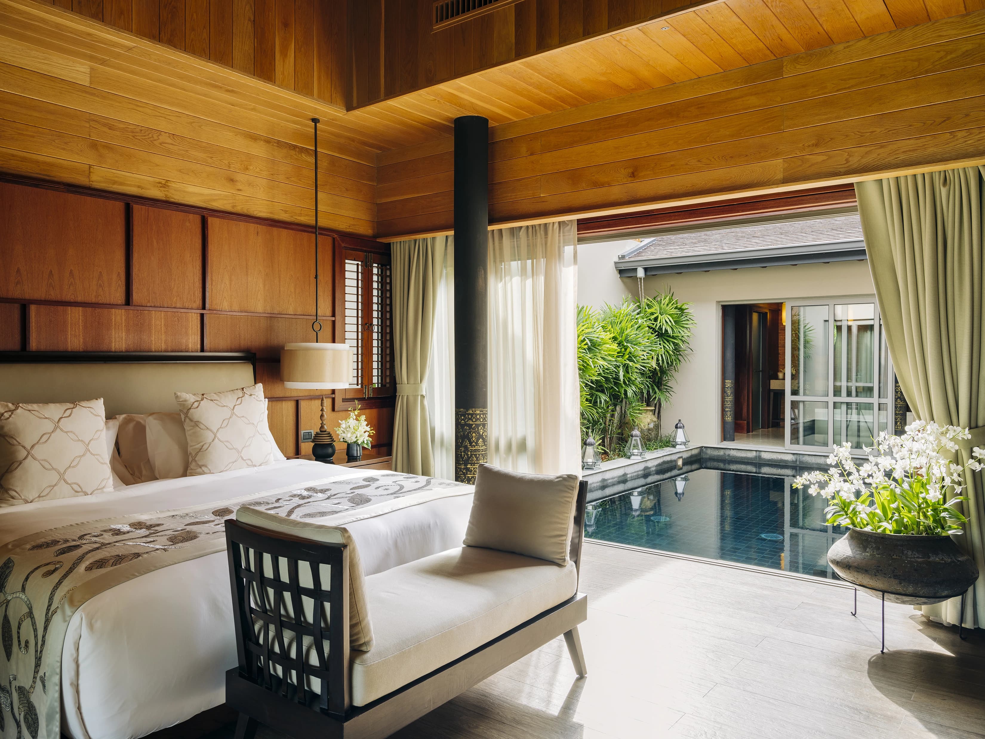 Private resort pool and terrace
