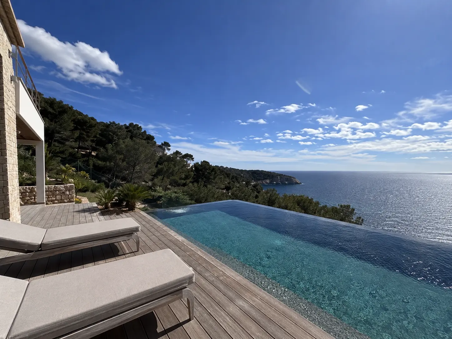 Private villa living space, evening light